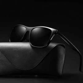 Square Sunglasses Unisex Polarized UV Protection Fishing and Outdoor Driving Glasses Retro Square Fraframe Comfortable - C318...