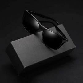 Square Sunglasses Unisex Polarized UV Protection Fishing and Outdoor Driving Glasses Retro Square Fraframe Comfortable - C318...