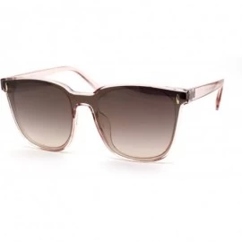 Rectangular Mens Hipster Inset Lens Large Horn Rim Retro Plastic Sunglasses - Pink Smoke Mirror - C4196EHGCRR $22.90