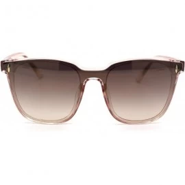 Rectangular Mens Hipster Inset Lens Large Horn Rim Retro Plastic Sunglasses - Pink Smoke Mirror - C4196EHGCRR $11.14