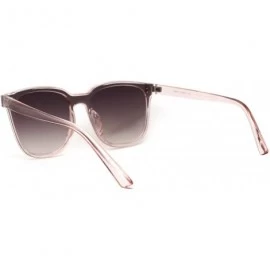 Rectangular Mens Hipster Inset Lens Large Horn Rim Retro Plastic Sunglasses - Pink Smoke Mirror - C4196EHGCRR $11.14