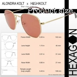 Rimless x HIGHKOLT The Hexagon Sunglasses - Diff Vision DV-39 UV400 Protection - 51mm AK2551 - CM18NK2T4GH $28.84