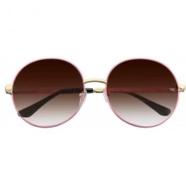 Oversized Women's Super Round Oversize Fashion Metal Large Sunglasses - Purple - C318SEZIHEL $19.32