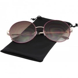 Oversized Women's Super Round Oversize Fashion Metal Large Sunglasses - Purple - C318SEZIHEL $9.53