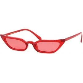 Cat Eye Vintage Retro Cat Eye Sunglasses - Clear Red - CY18A9WGH2Z $11.12
