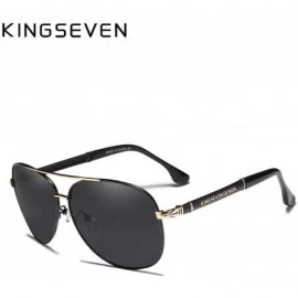 Square Genuine designer vintage aviator sunglasses men fashion polarized UV400 - Black - C918IWANKXY $43.20