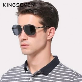 Square Genuine designer vintage aviator sunglasses men fashion polarized UV400 - Black - C918IWANKXY $21.90
