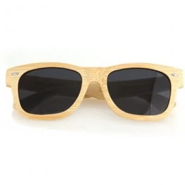 Wayfarer Bamboo Wood Wooden Polarized Sunglasses Natural Light Floating Frames w/Pouch - Black - C71246ZYD81 $21.47