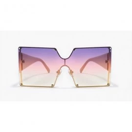 Shield Oversized Sunglasses Designer Vintage Futuristic - Purple&pink - CY18QOGERXH $14.99