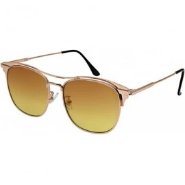 Aviator Double Brow Bar Aviators w/Flat Lens 3128 - Gold - CG185KIEDI6 $19.21