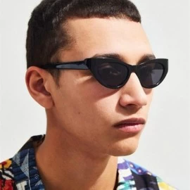 Cat Eye Classic style Cat Eye Sunglasses for Unisex PC AC UV 400 Protection Sunglasses - Black - CO18SZUDIXO $28.17