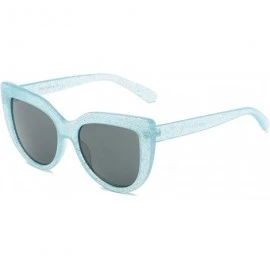 Oversized Women Retro Vintage Round Cat Eye Oversized UV Protection Fashion Sunglasses - Blue - CB18WU8AG8W $37.10