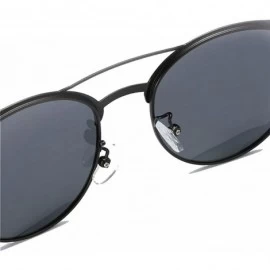 Round Fashion Metal Round Polarized Sunglasses for women men Driving Sun Glasses Classic - Cafe/Tea - C11858SUOHD $10.50