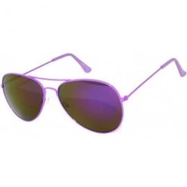 Aviator Set of 3 Pack Aviator Style Sunglasses Colored Metal Frame Mirror Lens Smoke Lens - C917YRQU247 $8.89