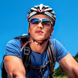 Sport Alpha Red Blue Fishing Sunglasses with ZEISS P7020 Gray Tri-flection Lenses - C918KN6WXIX $16.15