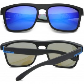 Round Classic Polarized Sunglasses for Men Women Retro 100% UV Protection Driving Sun Glasses D731 - Black/Deep Blue - C918H8...