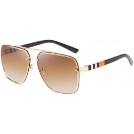 Aviator Retro square sunglasses for men women rimless sunglasses metal frame UV400 protection - 3 - C9199AT6EGN $30.39