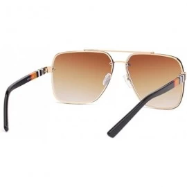 Aviator Retro square sunglasses for men women rimless sunglasses metal frame UV400 protection - 3 - C9199AT6EGN $13.32