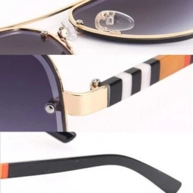 Aviator Retro square sunglasses for men women rimless sunglasses metal frame UV400 protection - 3 - C9199AT6EGN $13.32