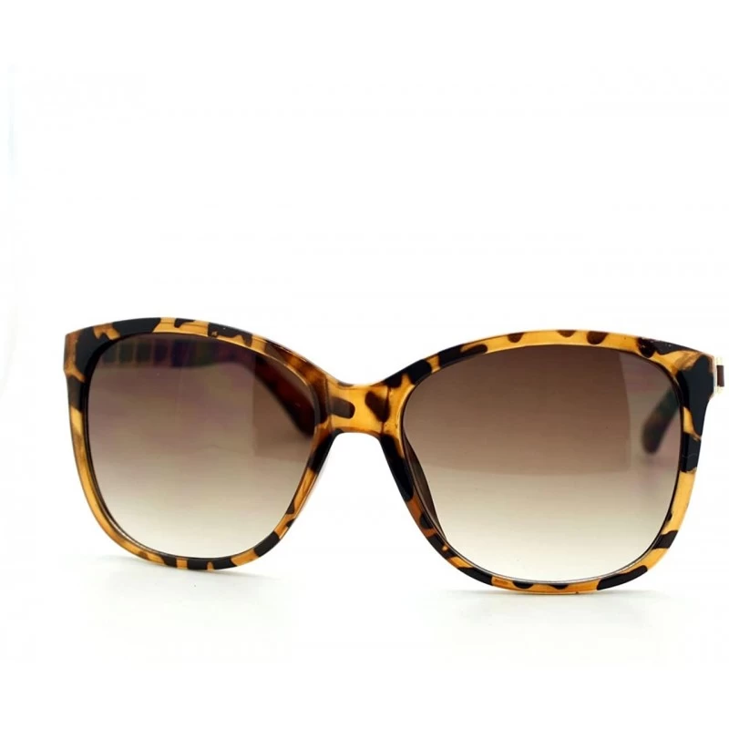 Square Womens Fashion Sunglasses Soft Square Frame Designer Chain Temple - Tortoise - C011X91MDNV $9.93