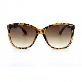 Square Womens Fashion Sunglasses Soft Square Frame Designer Chain Temple - Tortoise - C011X91MDNV $9.93