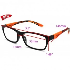 Rectangular Double Injection Lightweight Reading Glasses Free Pouch 53mm-17mm-146mm - CN18YKAOMI7 $21.61