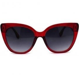 Oversized Womens Oversize Retro Fashion Cat Eye Diva Sunglasses - Red Smoke - C5196ILGGX6 $8.72