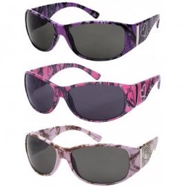 Oval Women Wrap Style Sunglasses Pink Camo Design Sunglasses Purple for Women - Hot Pink - CE126UQS9LV $13.42