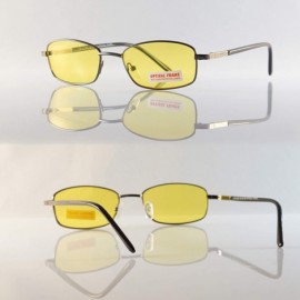 Rectangular Small Eyeglasses Frame Spring Hinge A165 - Metal Yellow - CT18OWTZ7UR $22.53