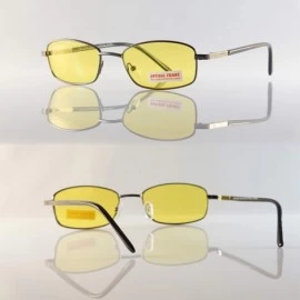 Rectangular Small Eyeglasses Frame Spring Hinge A165 - Metal Yellow - CT18OWTZ7UR $21.39
