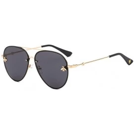 Square Eyewear Pilot Little Bee Sunglasses Men Women Metal Frame Vintage Glasses Fashion Shades - Purple - CM18TTA9WKA $17.17