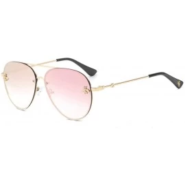 Square Eyewear Pilot Little Bee Sunglasses Men Women Metal Frame Vintage Glasses Fashion Shades - Purple - CM18TTA9WKA $17.17