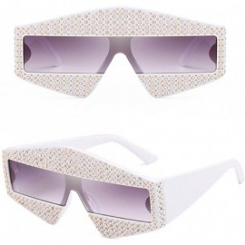 Sport Unisex Sunglasses - Special Thick Glasses Frame Sun Glasses for Men Women - White - CF18DLTC3DH $21.74