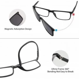 Sport Sunglasses Polarized Protection Eyeglasses - Five-in-one Magnetic Glasses Set - Black Frame - C519248WHTX $24.43