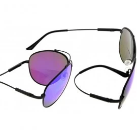 Aviator Bifocal Sunglasses - Polit Style Reading Sunglass with Memory Bridge and Arm - Black Frame Green Mirror - C718EG9IXGU...