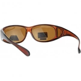 Rectangular Polarized Lens Fit Over Glass Sunglasses Smaller Size Oval Rectangular - Brown - C9189TMCSSM $14.32