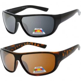 Wrap Men's Model 214 Fashion Polarized Sunglasses Bundle Deal (2 in 1) - CB18U84ZUM6 $31.22