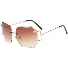 Rimless Sunglasses for Men Women Vintage Sunglasses Gradient Color Sunglasses Retro Glasses Eyewear Rimless Sunglasses - CM18...