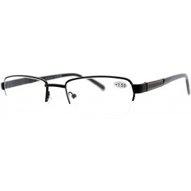 Rectangular Reading Glasses Magnified Lens Half Rim Rectangular Spring Hinge - Black - CE1889ZZ43U $9.97