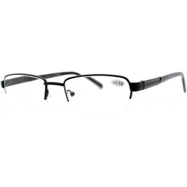 Rectangular Reading Glasses Magnified Lens Half Rim Rectangular Spring Hinge - Black - CE1889ZZ43U $18.70