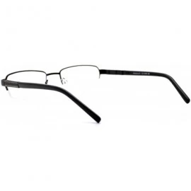 Rectangular Reading Glasses Magnified Lens Half Rim Rectangular Spring Hinge - Black - CE1889ZZ43U $9.97