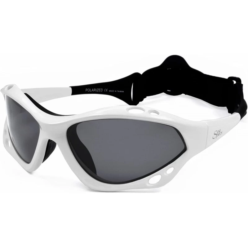 Goggle Classic Floating Polarized Sunglasses With Strap for Extreme Sports 100% UVA & UVB Protection - White - CM118ASYCWR $5...