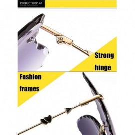 Butterfly Butterfly Sunglasses for Small Face Women Trimming Gradient Color Lens Frameless Eyewear UV Protection - C9190HE79W...