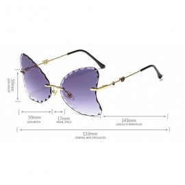 Butterfly Butterfly Sunglasses for Small Face Women Trimming Gradient Color Lens Frameless Eyewear UV Protection - C9190HE79W...