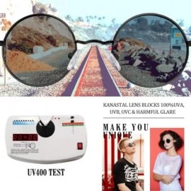 Round Round Polarized Sunglasses for Men and Women - Vintage John Lennon Sunglasses Metal Frame 100% UV Blocking Lens - CD195...