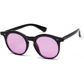 Round Vintage Inspired Round Sunglasses with Rivets Tinted Lens UV400 - Black - C112DQFG1GJ $23.60