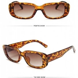 Rectangular Rectangle Small Frame Sunglasses Fashion Designer Square Shades for women - Tortoise Frame - C51900DYM2Y $14.71