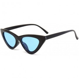 Cat Eye Sunglasses Triangle Vintage Glasses Female - Bblue - CH18SX6Q869 $23.10