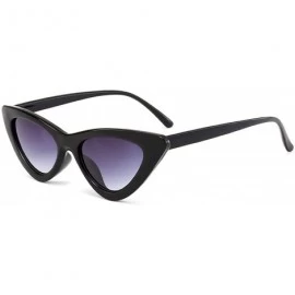 Cat Eye Sunglasses Triangle Vintage Glasses Female - Bblue - CH18SX6Q869 $10.27