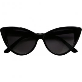 Cat Eye Exaggerated Rockabilly Sunglasses - Black - CX12O5JBSEU $8.37